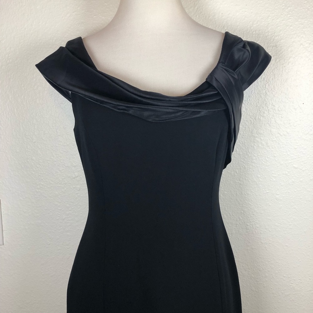 Talbots black silk scoop neck dress 2 petite